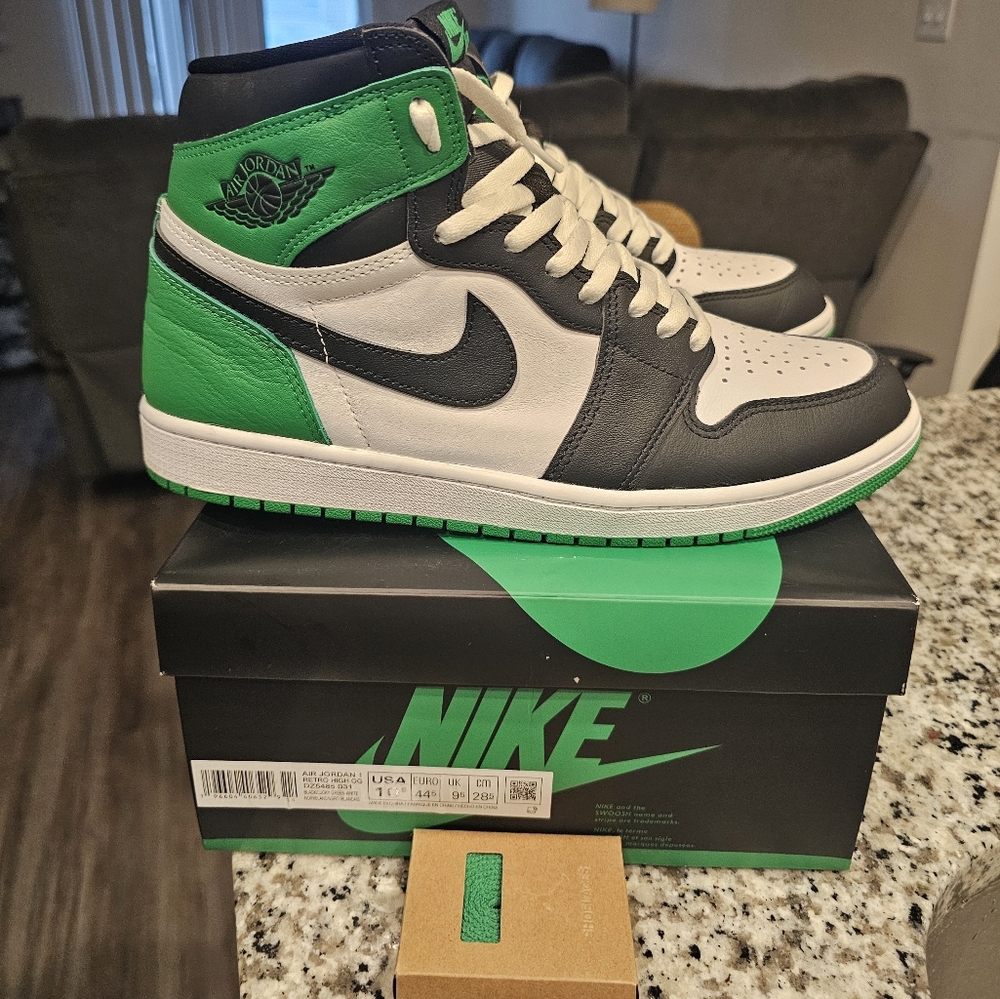 JORDAN 1 HIGH LUCKY GREEN VVNDS MEN SIZE 10.5